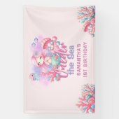 水の色ワンダーザシーの最初の誕生日 横断幕 (縦)