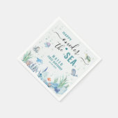 水の色ワンダーザ海の最初の誕生日 スタンダードカクテルナプキン (角)