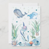 水の色ワンダーザ海の最初の誕生日 招待状 (裏面)