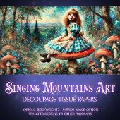 水の色ワンダーランドAliceキノコの芸術の切り離し 薄葉紙