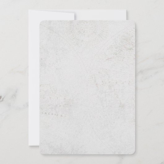 水の色ワールドマップ宛先ウェディングインベンション 招待状 (裏面)