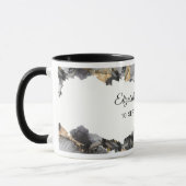 水の色ヴァネッサ黒と白マグカップ マグカップ (左)