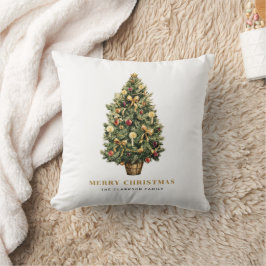 水の色ヴィンテージクリスマスツリーカスタムクリスマス クッション