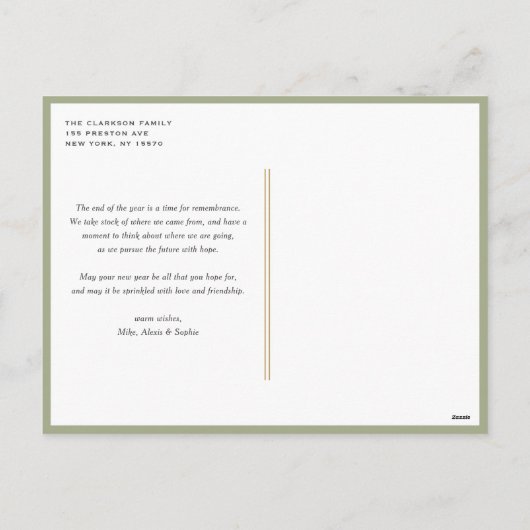 水の色ヴィンテージクリスマスツリー写真クリスマス シーズンポストカード (裏面)