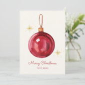 水の色ヴィンテージクリスマスレッドボール シーズンカード (スタンド正面)