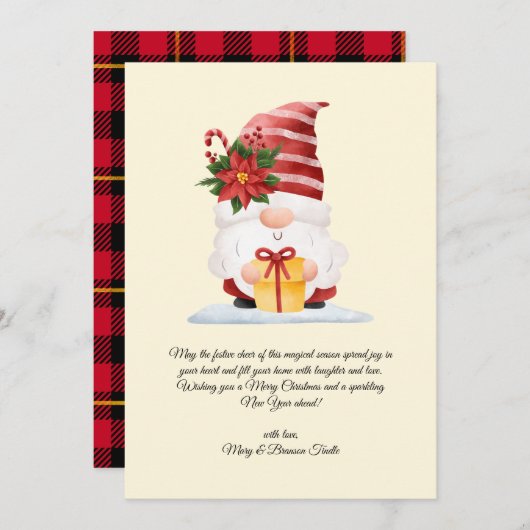 水の色ヴィンテージクリスマス格言とギフト シーズンカード (正面/裏面)