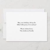 水の色ヴィンテージ赤いトラックの格子喜びクリスマス シーズンカード (裏面)