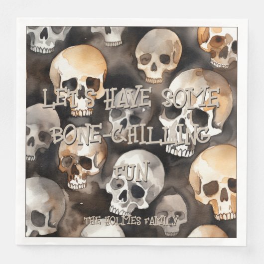 水の色不気味スカルハロウィーンモノグラム (正面)