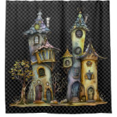 水の色予測できなのお洒落キノコ林 シャワーカーテン (正面)