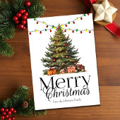 水の色伝統的クリスマスツリーの非写真 シーズンカード