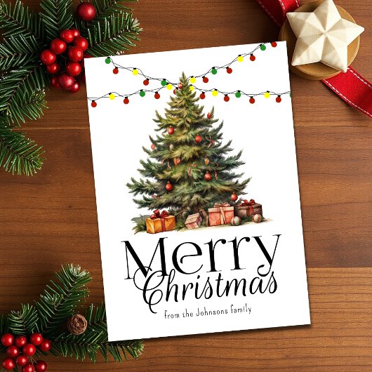 水の色伝統的クリスマスツリーの非写真 シーズンカード