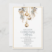 水の色伝統的冬メリークリスマスインヴィ 招待状 (正面)