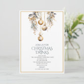 水の色伝統的冬メリークリスマスインヴィ 招待状 (スタンド正面)