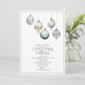 水の色伝統的冬メリークリスマスインヴィ 招待状 (スタンド正面)