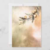 水の色伝統的冬メリークリスマスインヴィ 招待状 (裏面)