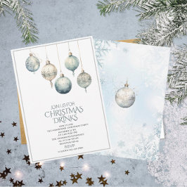 水の色伝統的冬メリークリスマスインヴィ 招待状