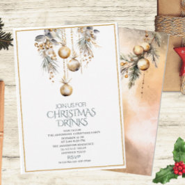 水の色伝統的冬メリークリスマスインヴィ 招待状