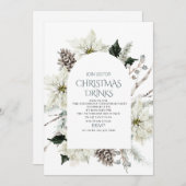 水の色伝統的冬メリークリスマスインヴィ 招待状 (正面/裏面)