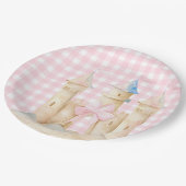 水の色名門私立校風のビーチサンドキャッスルパーティー ペーパープレート (アングル)