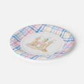 水の色名門私立校風のビーチサンドキャッスルパーティー ペーパープレート (アングル)