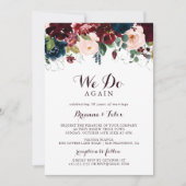 水の色図解入りの、写真付きの再び誓いを更新 招待状 (正面)