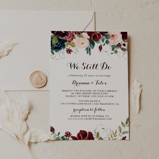 水の色図解入りの、写真付きの我々はまだ誓いの更新を行う 招待状