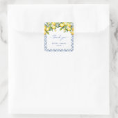 水の色地中海のありがとう結婚式の引き出物 スクエアシール (バッグ)