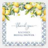 水の色地中海のおイタリアン願い スクエアシール (正面)