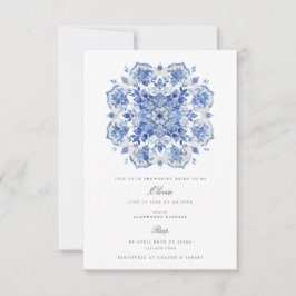 水の色地中海のブライダルシャワー招待 招待状