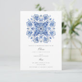 水の色地中海のブライダルシャワー招待 招待状 (スタンド正面)