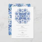 水の色地中海のブライダルシャワー招待 招待状 (正面/裏面)