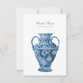 水の色地中海のブライダルシャワー招待 招待状