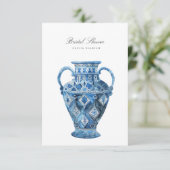 水の色地中海のブライダルシャワー招待 招待状 (スタンド正面)