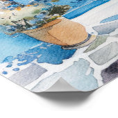 水の色地中海の海岸旅行ウォールアート ポスター (角)