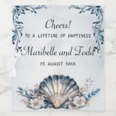 水の色威厳のあるMiaの結婚ワインラベル ワインラベル (シングルラベル)