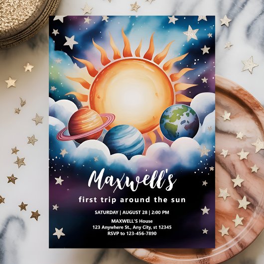 水の色宇宙最初の日のまわりにの旅 招待状