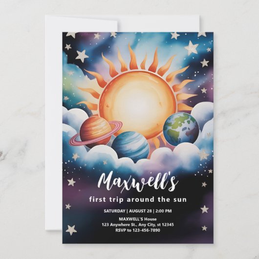 水の色宇宙最初の日のまわりにの旅 招待状 (正面)