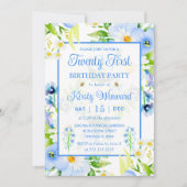 水の色忘れ – メノッツ&デイジー21歳の誕生日 招待状 (正面)