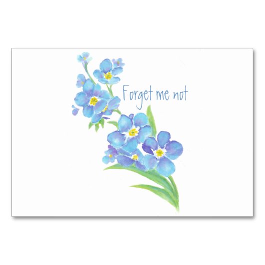 水の色忘れ-me-not flowerかわいらし blueフローラ テーブルナンバー (正面)