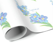 水の色忘れ-me-not flowerかわいらし blueフローラ ラッピングペーパー (ロールコーナー)