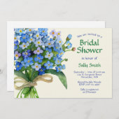 水の色忘れ-me-notsブライダルシャワー 招待状 (正面/裏面)