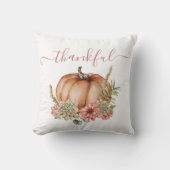 水の色感謝の秋の秋カボチャフローラThr クッション (正面)