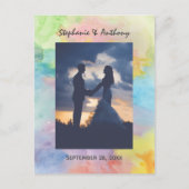 水の色抽象芸術結婚の感謝 ポストカード (正面)