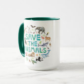 水の色救動物 マグカップ (正面左)