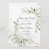 水の色日付の保存招待状 セーブザデート (正面/裏面)