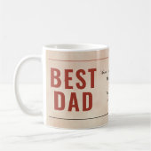 水の色最高のパパメッセージ父の日の写真 コーヒーマグカップ (左)