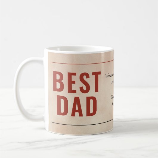 水の色最高のパパメッセージ父の日の写真 コーヒーマグカップ (左)