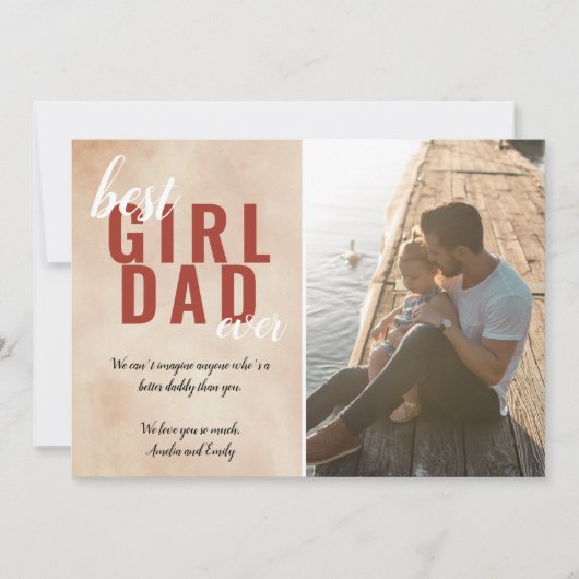 水の色最高の女の子パパ父の日の写真カード シーズンカード (正面)