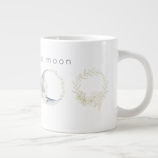 水の色月のフェーズとフローラ ジャンボコーヒーマグカップ (右)