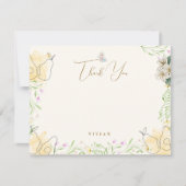 水の色梨のフローラガーデンベビーシャワー空白の サンキューカード (正面)